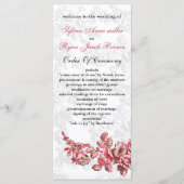 Chic Blush Pink  Floral Wedding Programmakaart (Voorkant)