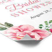 Chic Blush Pink Flowers Vrijgezellenfeest Welkomst Poster (Hoek)