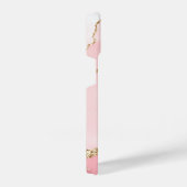 Chic Blush Pink Geode Gold Script Monogram iPhone Hoesje (Rechterkant)