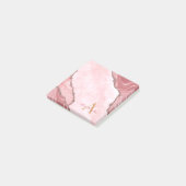 Chic Blush Pink Gold Agate Geode Monogram Post-it® Notes (Schuin)
