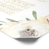 Chic Blush Pink Gold Floral Wedding Seating Chart Poster (Hoek)