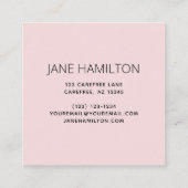 Chic Blush Pink Gold Glitter Agate Vierkante Visitekaartje (Achterkant)