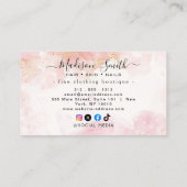 Chic Blush Pink Gold Glitter Marble Agate Monogram Visitekaartje (Achterkant)