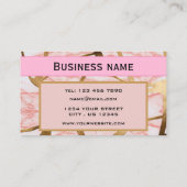 Chic Blush Pink Gold Glitter Marble Agate Monogram Visitekaartje (Achterkant)