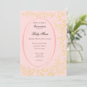 Chic Blush Pink & Gold Quinceanera Invitation Kaart (Staand voorkant)