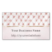 Chic Blush Pink Gold Tufts Business name website Magnetisch Visitekaartje (Voorkant)