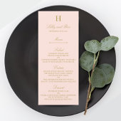 Chic Blush Pink & Gold Wedding Menu Sjabloon