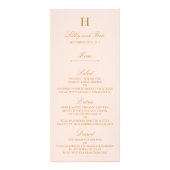 Chic Blush Pink & Gold Wedding Menu Sjabloon (Voorkant)