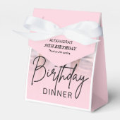 Chic Blush Pink Gradient Photo Birthday Dinner Bedankdoosjes (Voorkant Zijde)