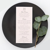 Chic Blush Pink & Gray Wedding Menu Sjabloon