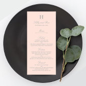 Chic Blush Pink & Gray Wedding Menu Sjabloon