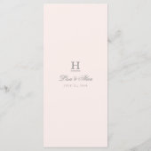 Chic Blush Pink & Gray Wedding Menu Sjabloon (Achterkant)