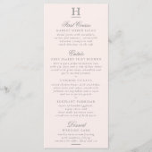 Chic Blush Pink & Gray Wedding Menu Sjabloon (Voorkant)