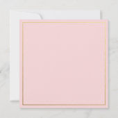 Chic Blush Pink Ivory Floral Gold Wedding Square Kaart (Achterkant)