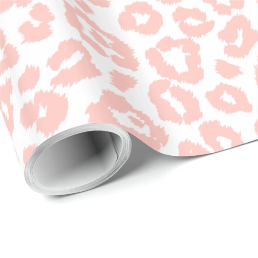 Chic Blush Pink Leopard Print Patroon Cadeaupapier (Rol Hoek)