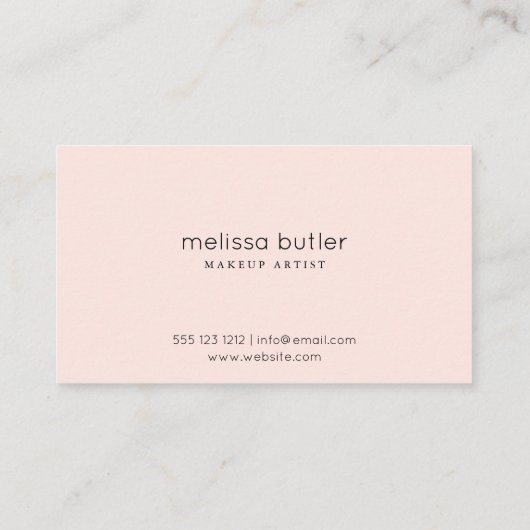 Chic Blush Pink Lips Makeup Artist Visitekaartje (Achterkant)