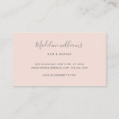 Chic Blush Pink Modern Monogram Script Handtekenin Visitekaartje (Achterkant)