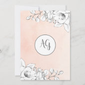 Chic Blush Pink Modern White Floral 30th Birthday Kaart (Achterkant)