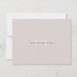 Chic Blush Pink Monogram Notitiekaartje