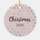 Chic Blush Pink Pet Foto met Kerstmis Keramisch Ornament (Achterkant)