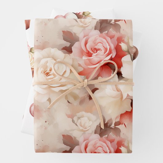 Chic Blush Pink Rose Cupcake Verjaardag Inpakpapier Vel (In situ)