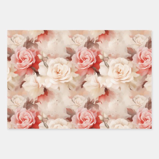 Chic Blush Pink Rose Cupcake Verjaardag Inpakpapier Vel (Voorkant)