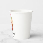 Chic Blush Pink Rose Cupcake Verjaardag Papieren Bekers (Links)