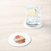 Chic Blush Pink Rose Cupcake Verjaardag Ronde Kartonnen Onderzetter (Insitu)