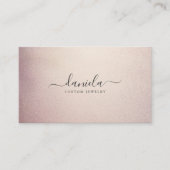 Chic Blush Pink Rose Gold Folie Visitekaartje (Voorkant)