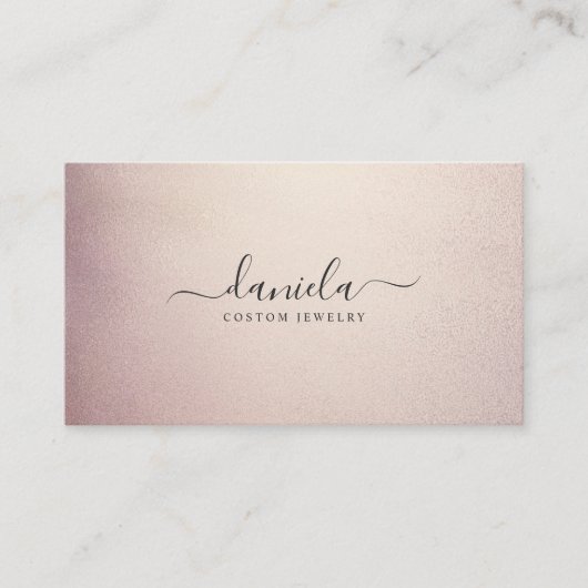 Chic Blush Pink Rose Gold Folie Visitekaartje (Voorkant)