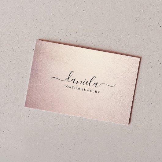 Chic Blush Pink Rose Gold Folie Visitekaartje