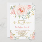 Chic Blush Pink Roses Vrijgezellenfeest Kaart (Voorkant)
