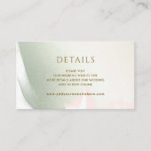 Chic Blush Pink, Sage Wedding Website / Details Informatiekaartje (Voorkant)