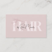 Chic Blush Pink Schaar Haarstylist Minimalist Visitekaartje (Voorkant)