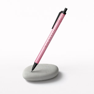 Chic Blush Pink Sparkle Driving Glitter Zwarte Inkt Pen