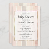 Chic Blush Pink Stripes Baby shower Kaart (Voorkant / Achterkant)