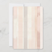 Chic Blush Pink Stripes Baby shower Kaart (Achterkant)