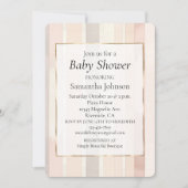 Chic Blush Pink Stripes Baby shower Kaart (Voorkant)