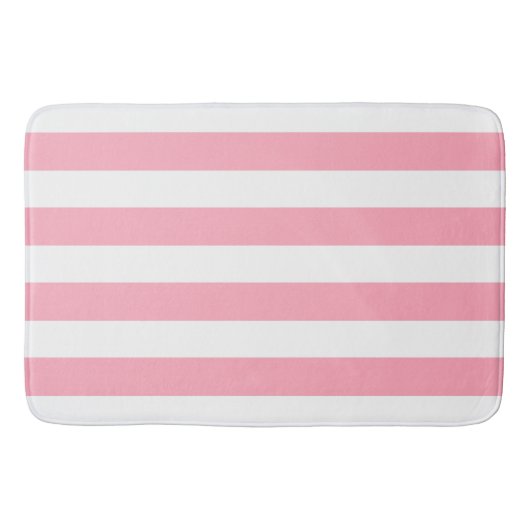 Chic Blush Pink Stripes Patroon Badmat (Voorkant)