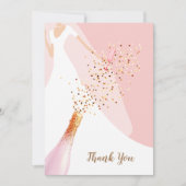 Chic Blush Pink Vrijgezellenfeest Bedankkaart (Voorkant)