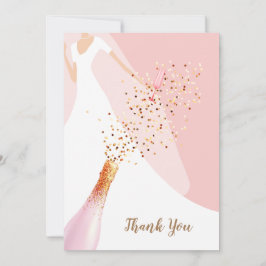 Chic Blush Pink Vrijgezellenfeest Bedankkaart