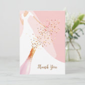 Chic Blush Pink Vrijgezellenfeest Bedankkaart (Staand voorkant)