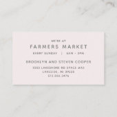 Chic Blush Pink Waterverf Floral Professional Visitekaartje (Achterkant)