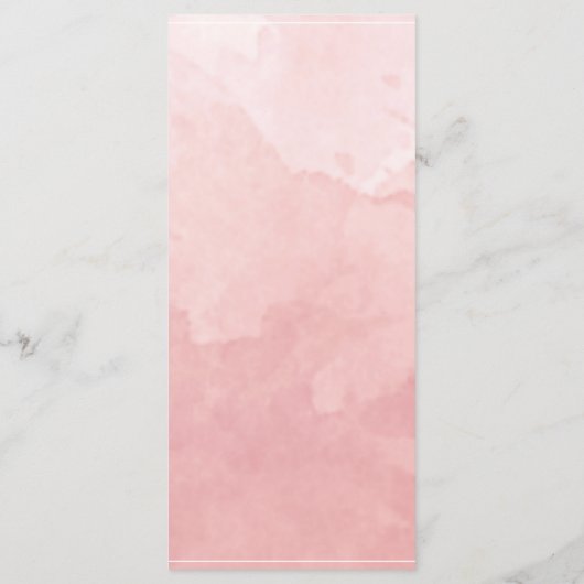 Chic Blush Pink Waterverf, Monogram Weddenschap Me Menu (Achterkant)