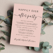 Chic Blush Pink Wedding Reception Uitnodiging