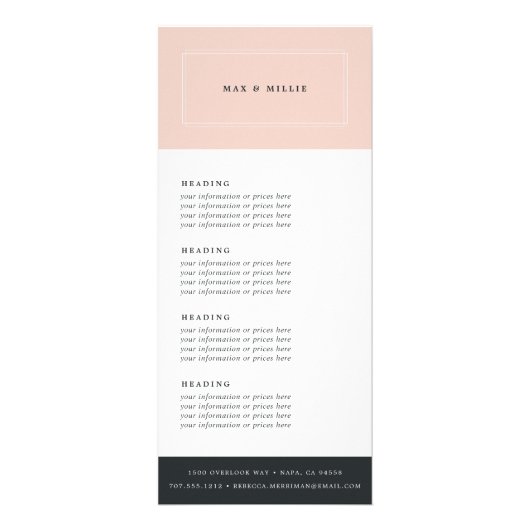 Chic Blush | Prijzen of diensten Reclamekaart (Voorkant)
