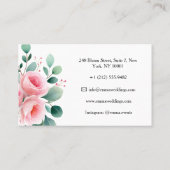 Chic Blush Roos & Eucalyptus Event Planner Visitekaartje (Achterkant)