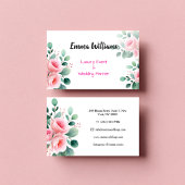 Chic Blush Roos & Eucalyptus Event Planner Visitekaartje