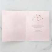 Chic Blush Roos Floral Wedding Foto Dank u Bedankkaart (Binnen)