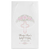 Chic Blush Roos Garden Floral Girl Christening Klein Cadeauzakje (Achterkant)